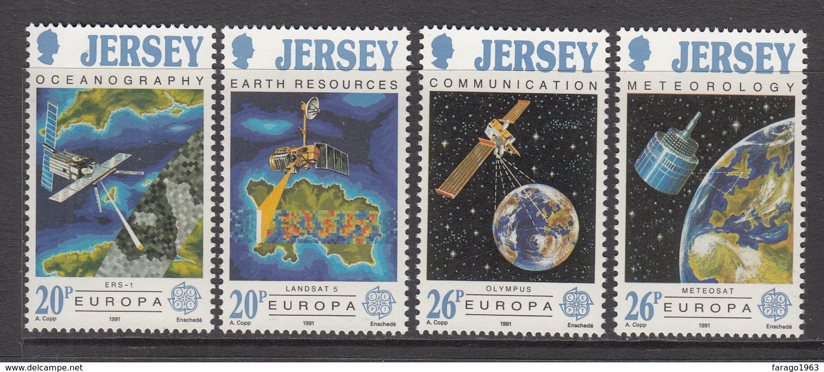 1991 Jersey Satellites Communications   Complete Set Of 4 MNH @  WELL BELOW FACE VALUE - Jersey