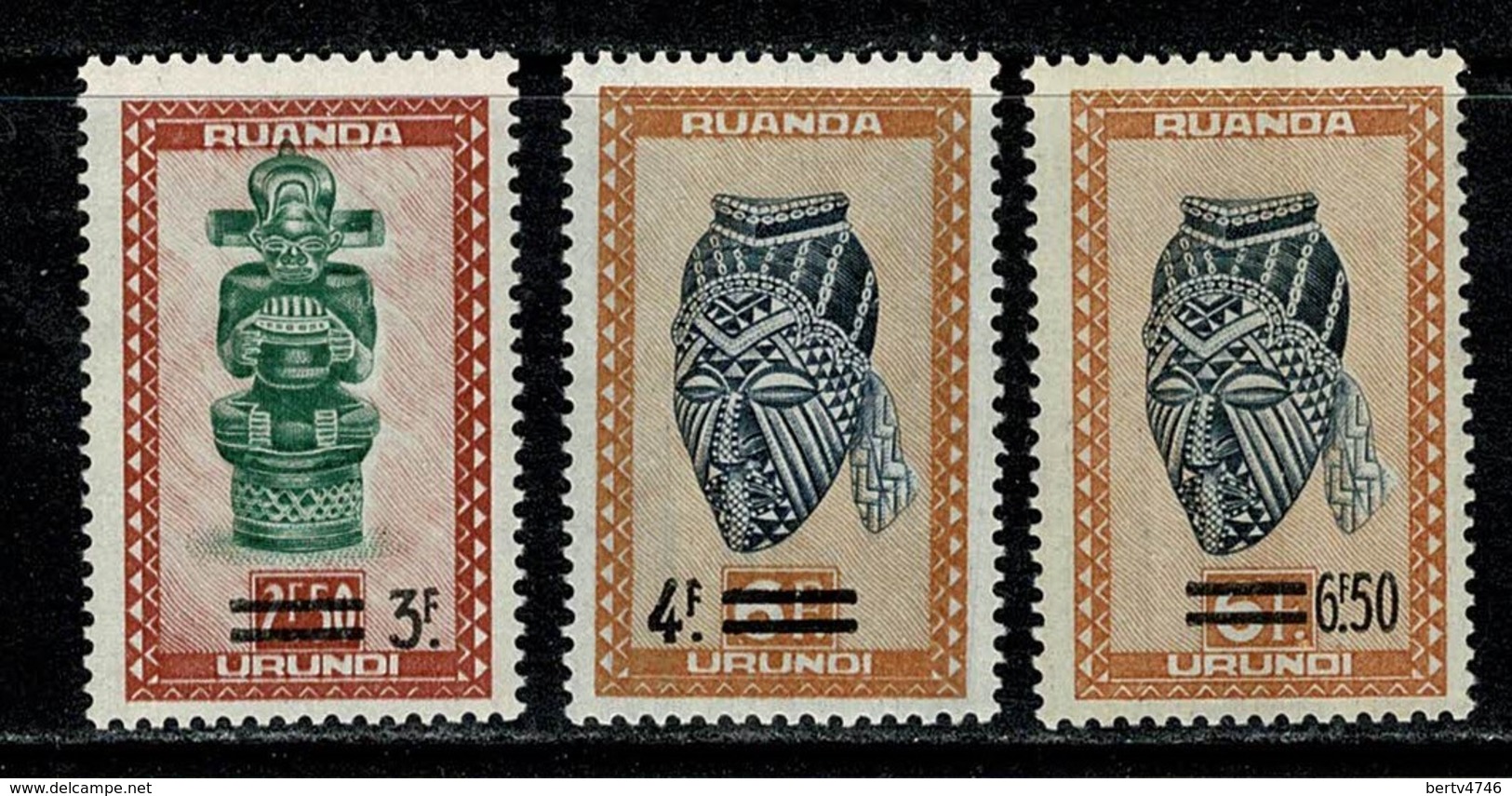 Ruanda Urundi 1948/49 OBP/COB 154/55**, 158/72**, 173/75** MNH (2 Scans) - Neufs