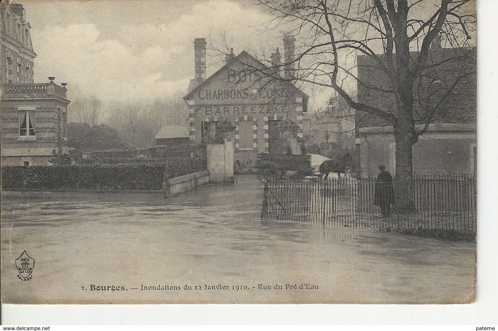 Bourges Inondations Du 11 Janvier 1910 Rue Du Pre D'eau - Bourges