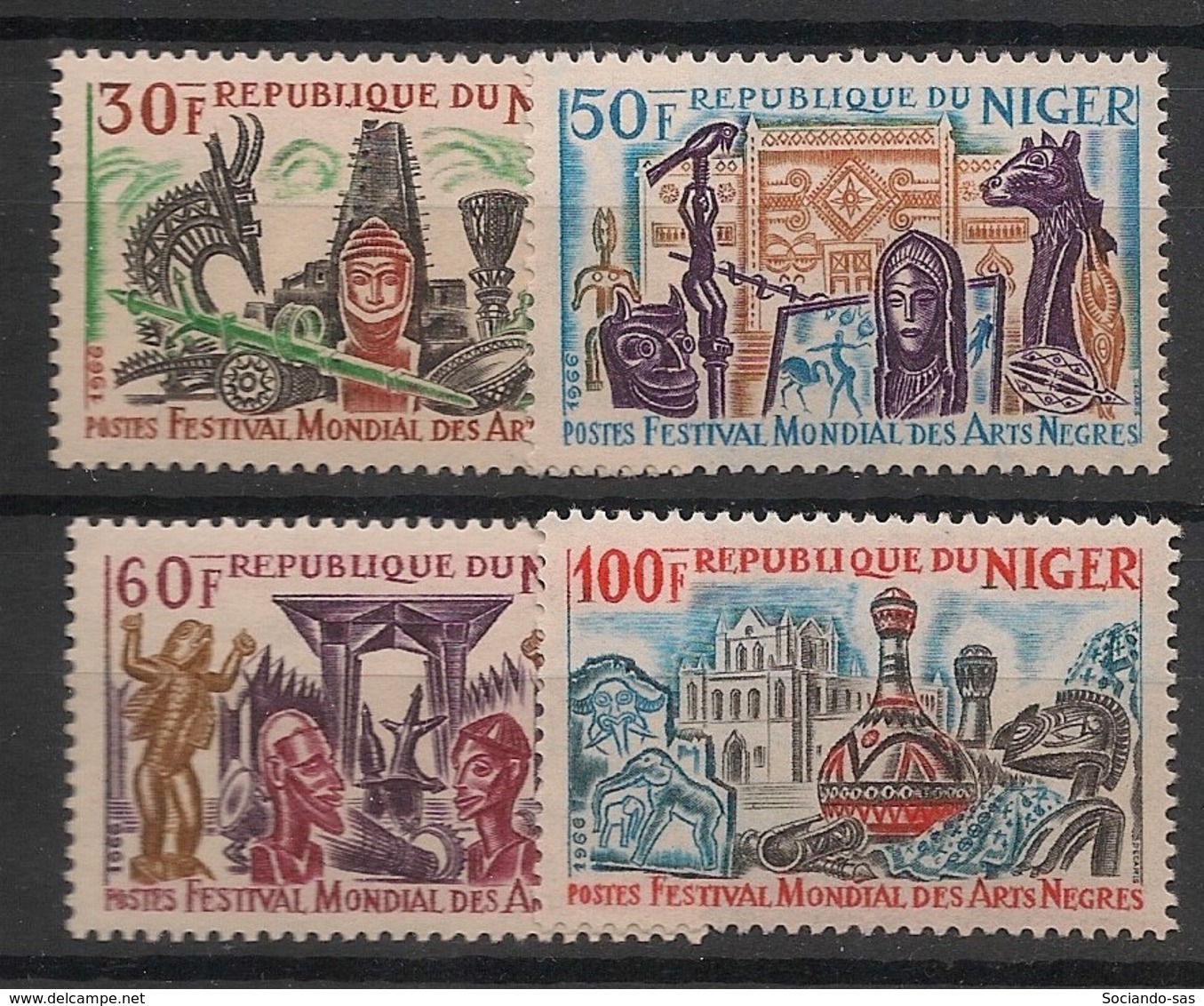 Niger - 1966 - N°Yv. 174 à 177 - Arts Nègres - Neuf Luxe ** / MNH / Postfrisch - Niger (1960-...)