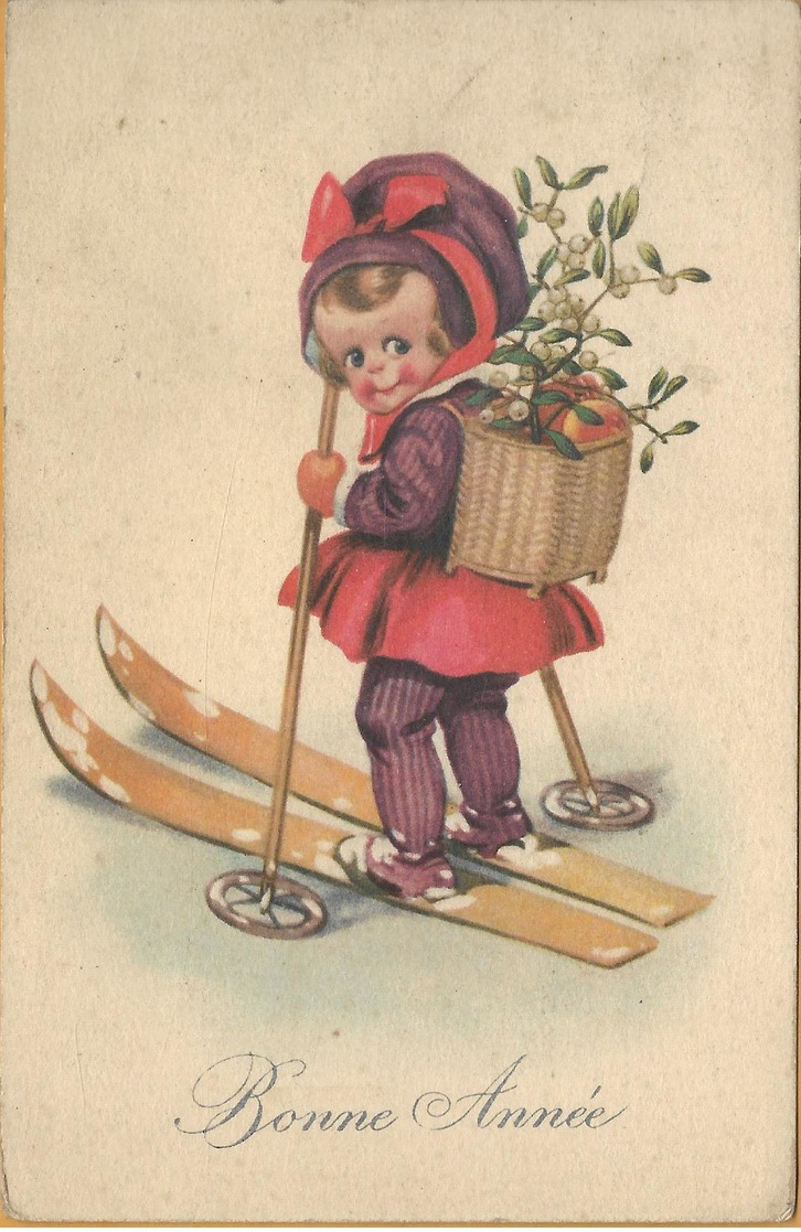 PRv-726: Bonne Année : Skiën ...N°192: GHISTELLE  1924 > Puers Via MOLL 24 - Sports D'hiver