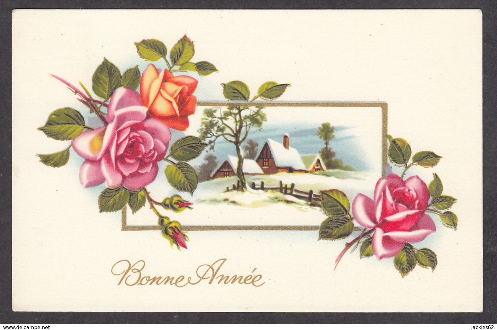 97223/ NOUVEL AN, Fleurs, Paysage, Roses - Nieuwjaar