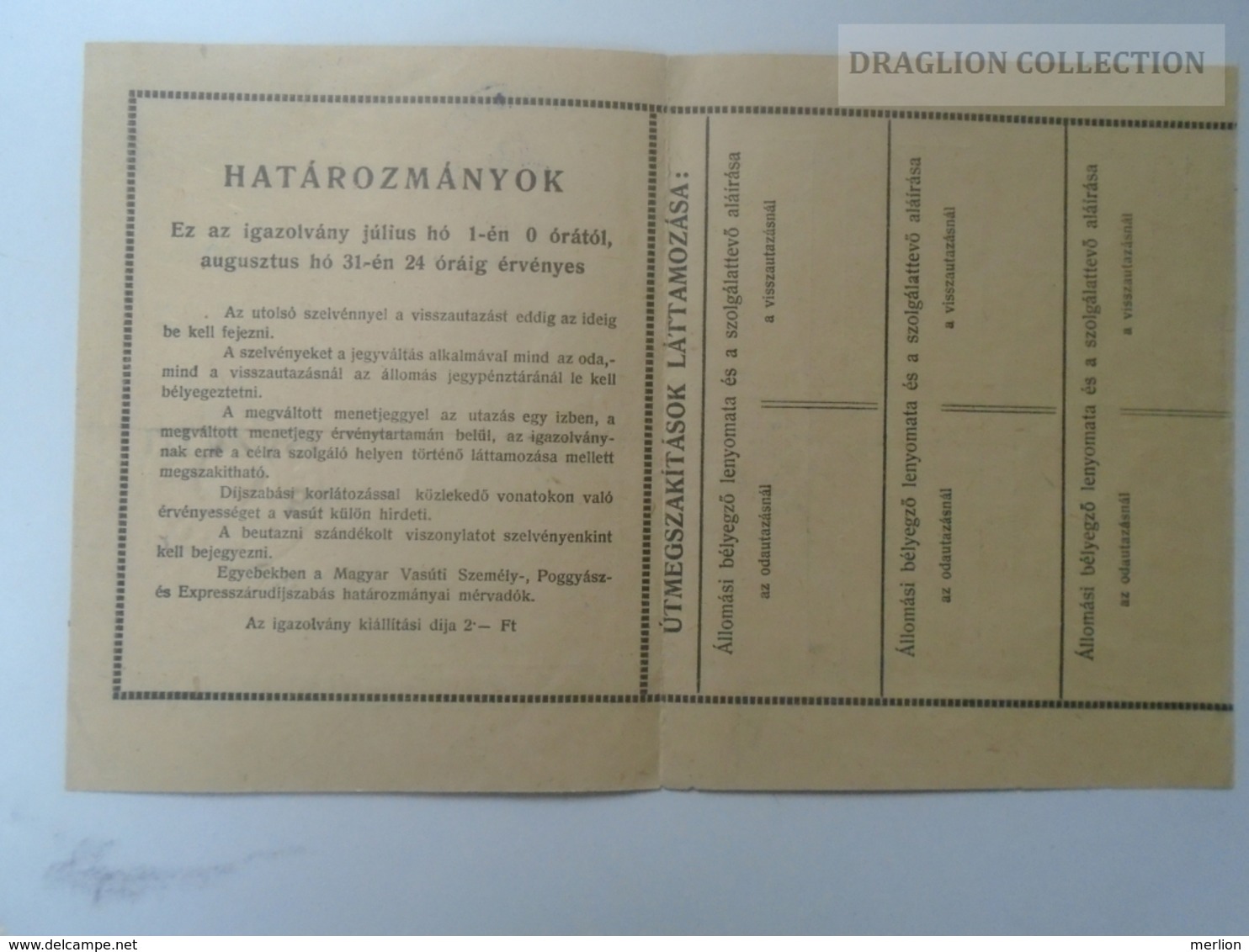 E0311 Railway -Train -  Season Ticket - Billet -Travel ID - Szeged 1956 MÁV 50%  Disc. - Europe
