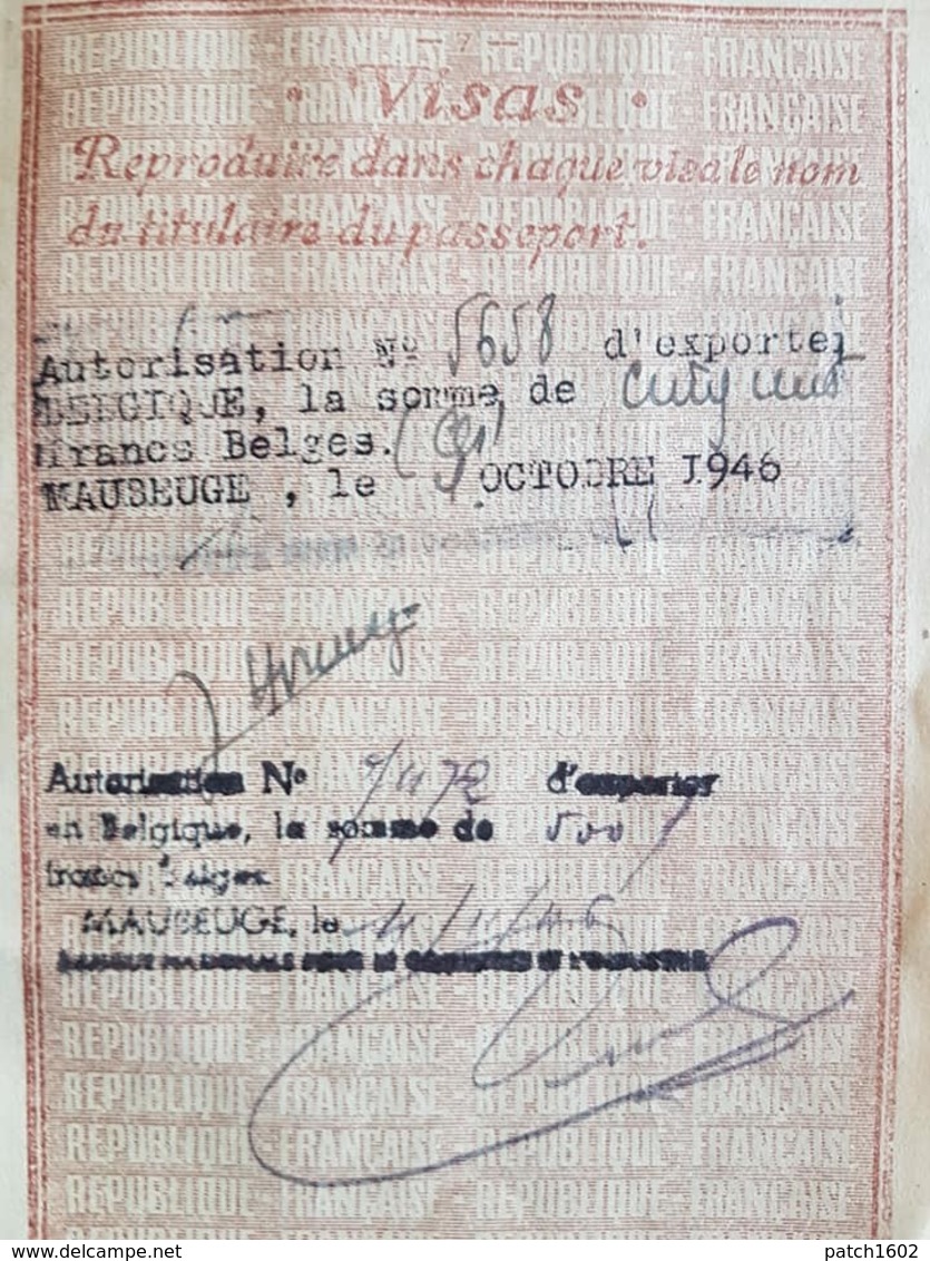 PASSEPORT Français Numero 20255 Delivre Le 24/09/1947 - Non Classés