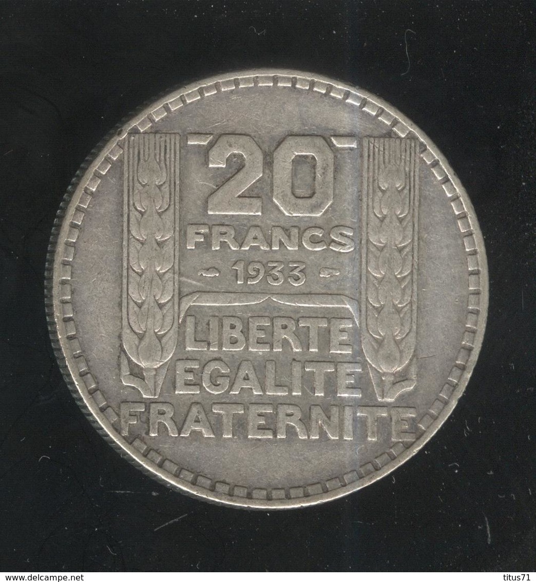 20 Francs France Turin 1933  - TTB - Autres & Non Classés