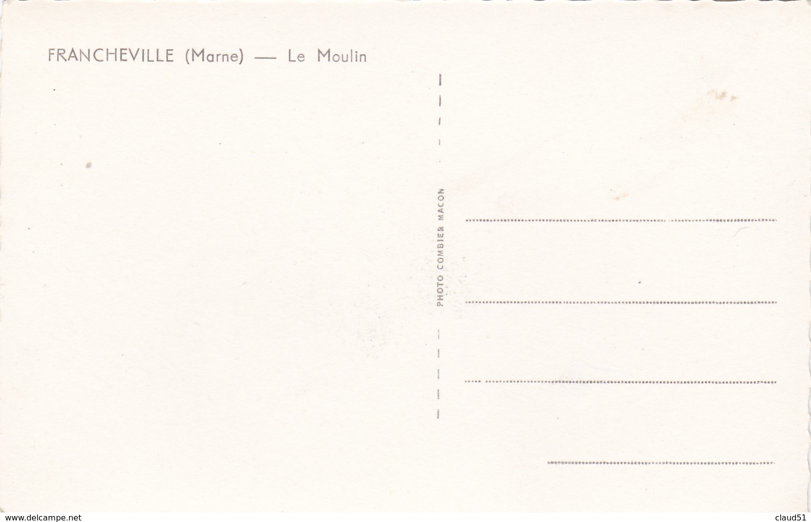 Francheville (51) Le Moulin (carte Semi Moderne) - Altri & Non Classificati