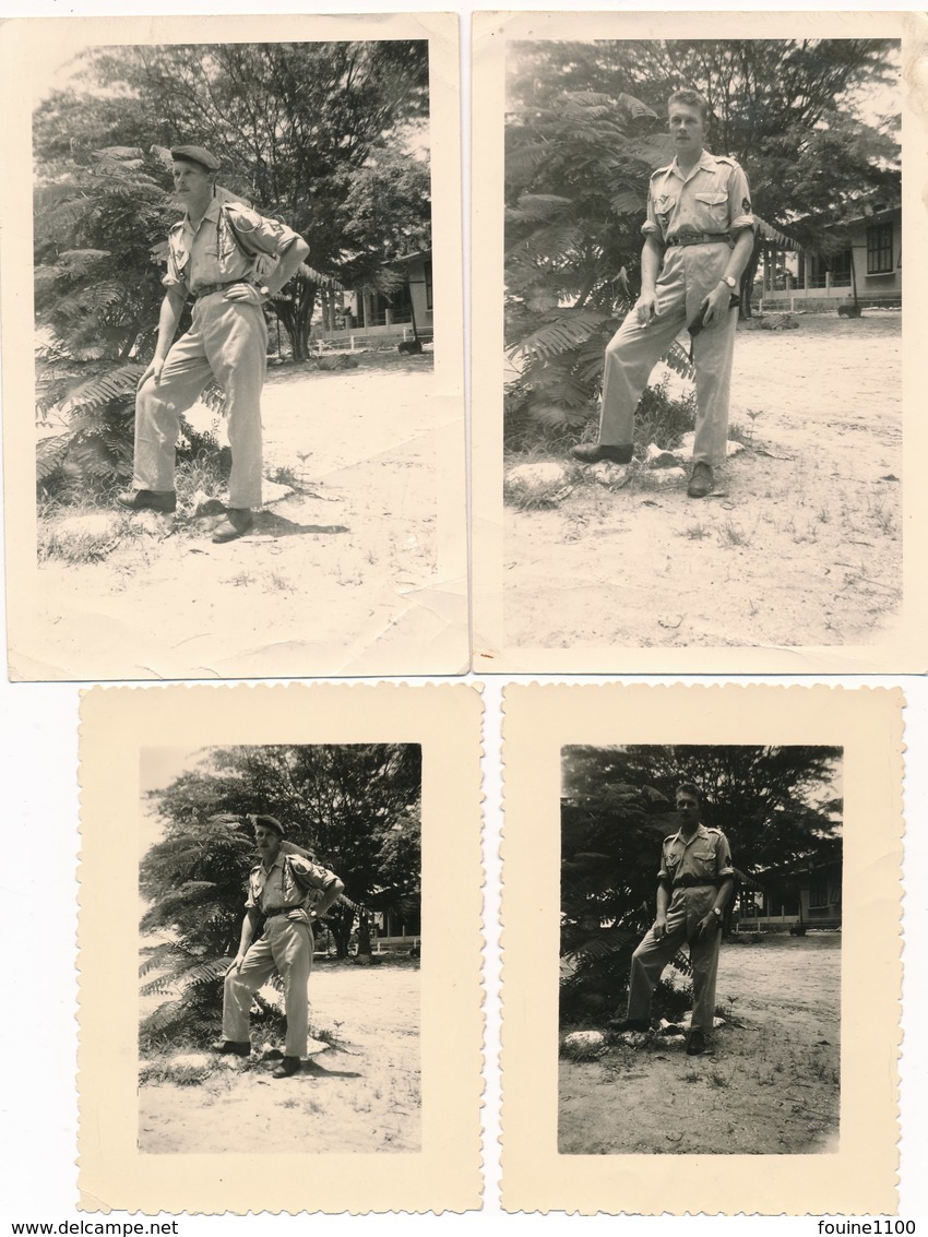 Lot De 22 " Photo " Militaire à Identifier Avec Saut En Parachute Parachutisme En Afrique Peut être ( Année 1958 ) - Guerre, Militaire