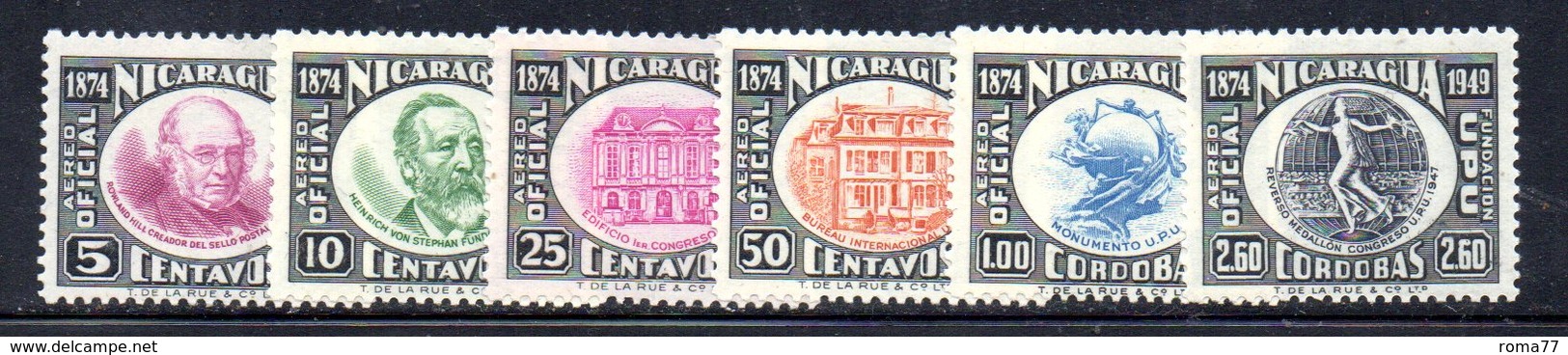 APR1535 - NICARAGUA 1950 , Posta Aerea Serie Yvert N. 280/286  ***  MNH  (2380A) .UPU - Nicaragua
