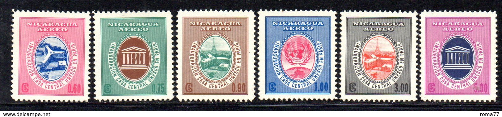 APR1536 - NICARAGUA 1958 , Posta Aerea Serie Yvert N. 395/400  ***  MNH  (2380A) .UNESCO - Nicaragua