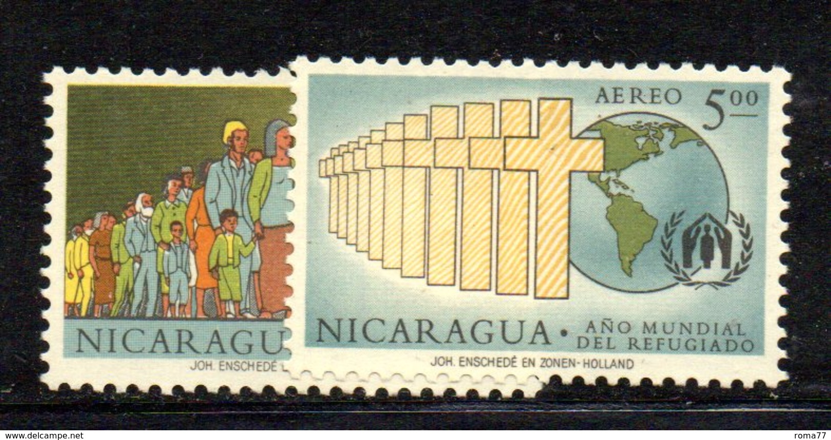 APR1537 - NICARAGUA 1961 , Posta Aerea Serie Yvert N. 423/424  ***  MNH  (2380A) .RIFUGIATO - Nicaragua