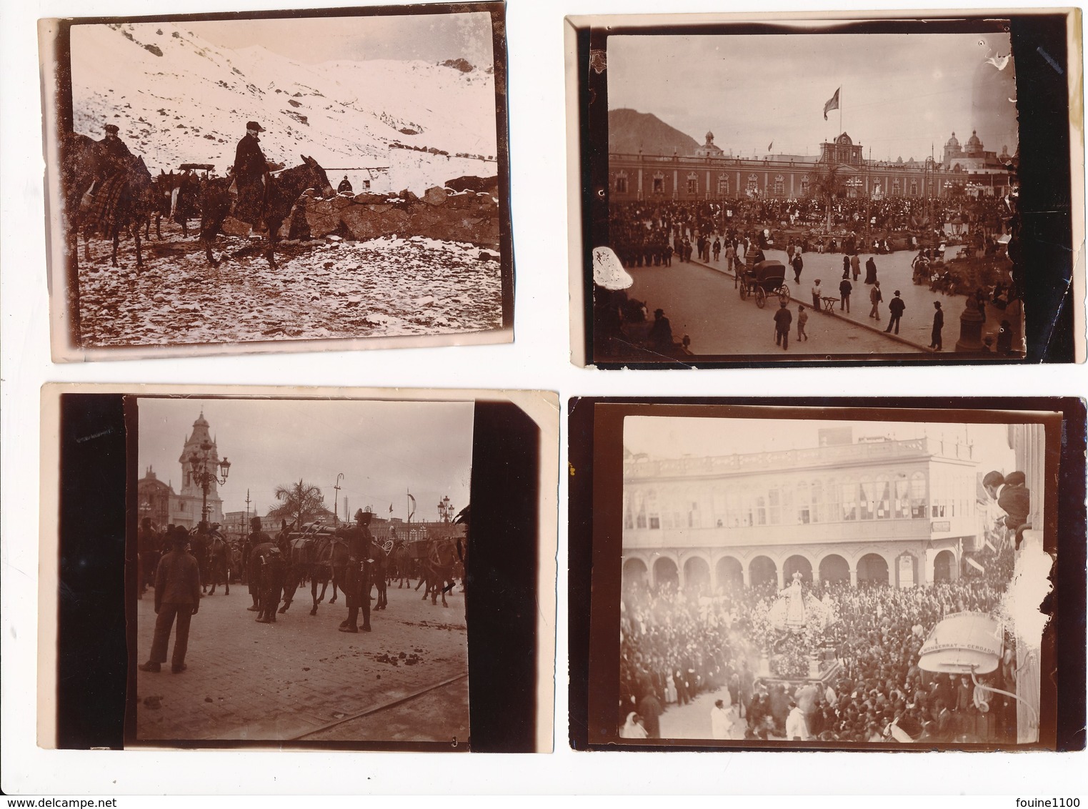 Lot De 48 Photo Année 1903 Manoeuvre Militaire à Identifier Au Pérou Péru LIMA / EL CALLAO / Croiseur PROTET / Défilé - Guerre, Militaire