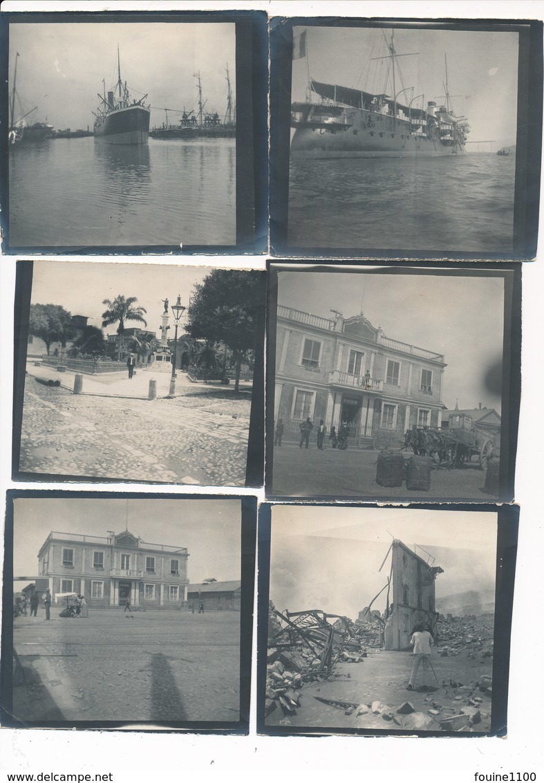 lot de 48 photo année 1903 manoeuvre militaire à identifier au pérou péru LIMA / EL CALLAO / croiseur PROTET / défilé