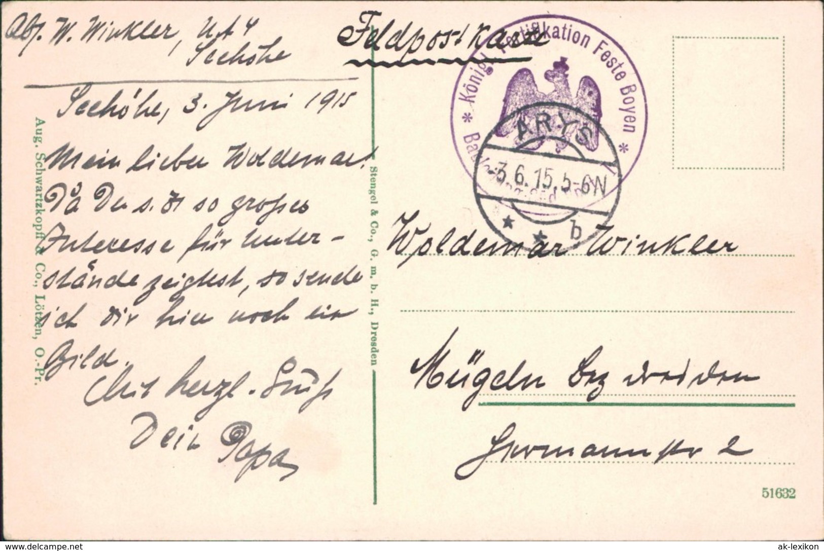 Postcard Sybba Szyba Stadt Und Unterstände 1915  - Ostpreussen