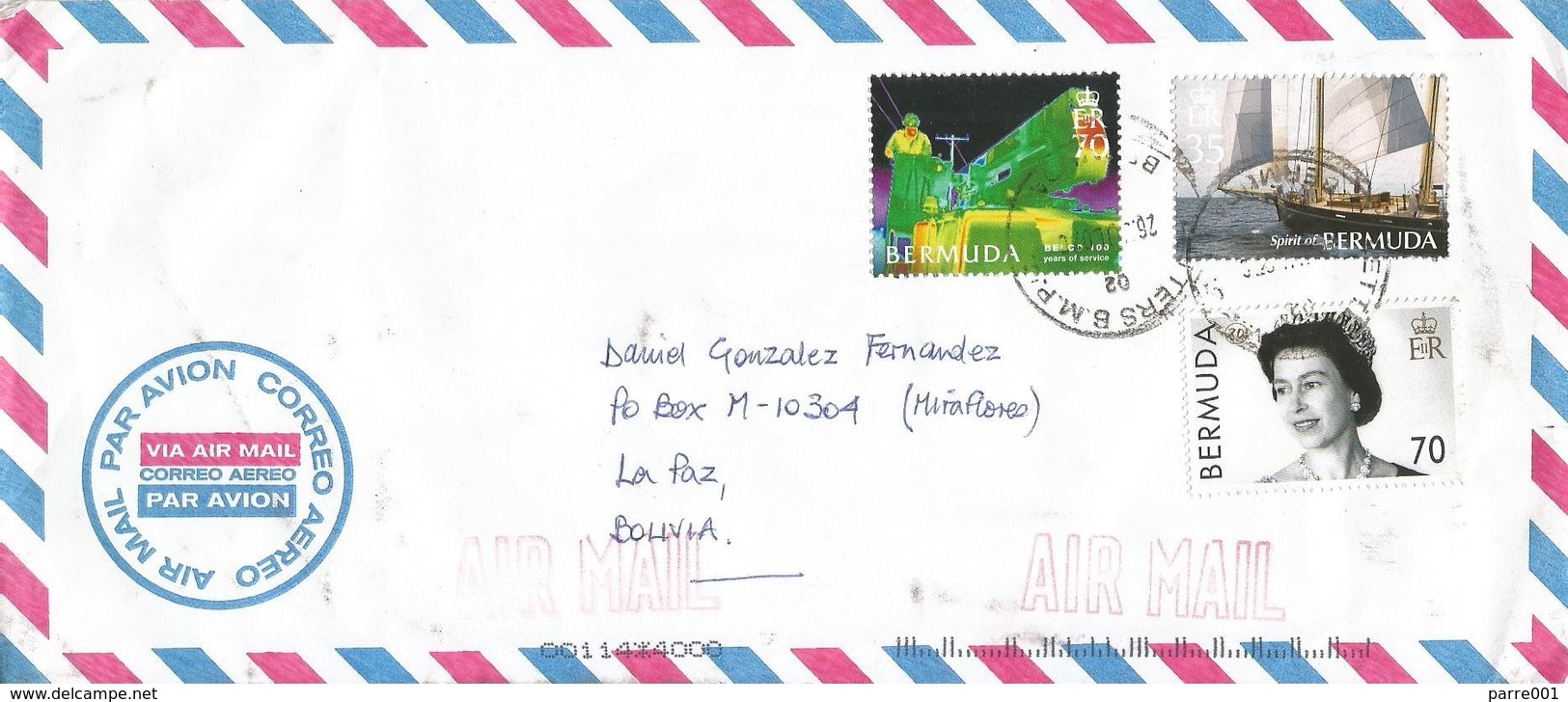 Bermuda 2007 Hamilton Sailing Iron Casting Industry QEII Cover To Bolivia - Bermuda