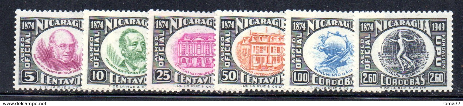 APR1546 - NICARAGUA 1949 , Servizio Per La Posta Aerea Serie Yvert N. 39/44  ***  MNH (2380A)  UPU - Nicaragua