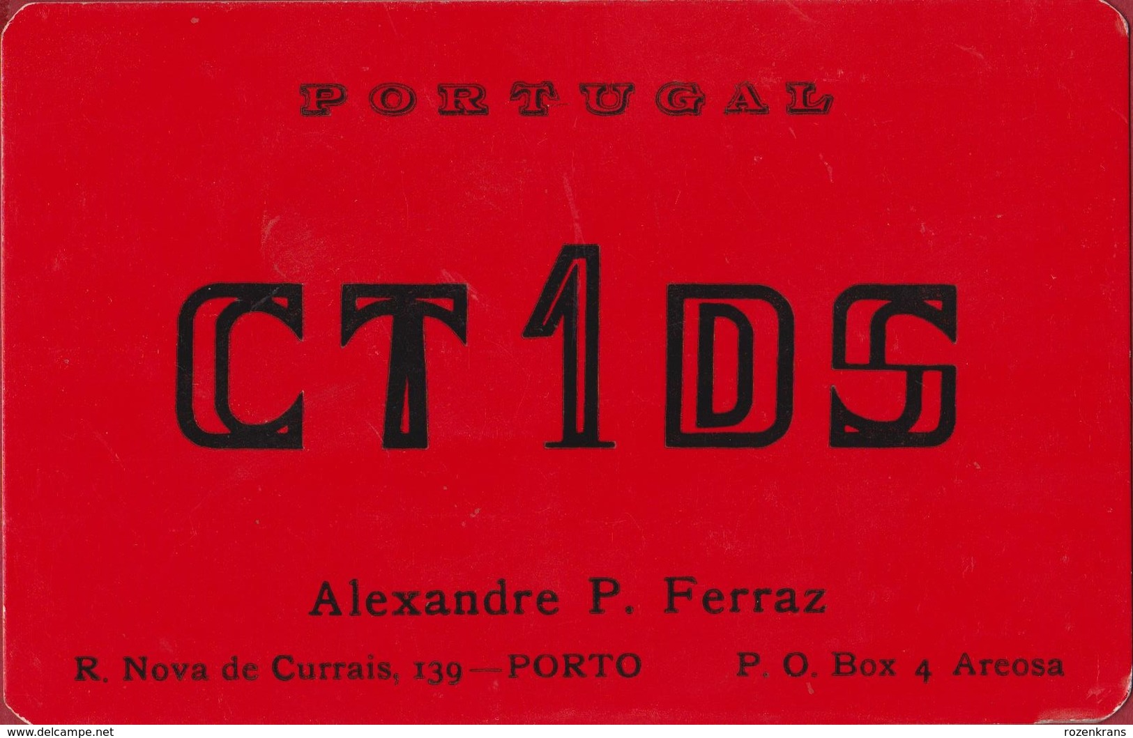 QSL Card Amateur Radio Funkkarte Portugal Porto  Alexandre P. Ferraz AREOSA 1974 - Amateurfunk