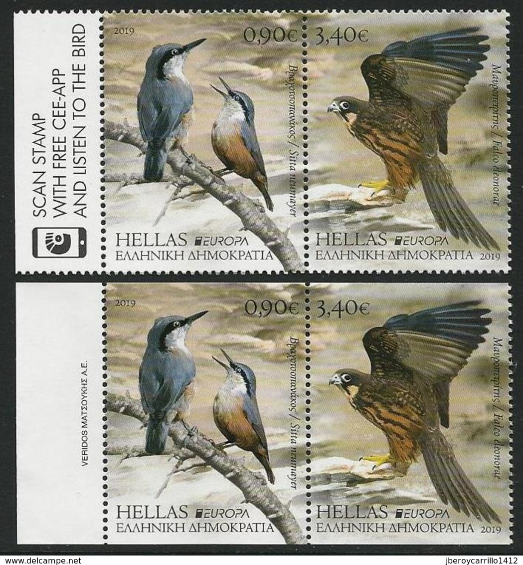 GRECIA / GREECE / GRIECHENLAND /HELLAS -EUROPA 2019 -NATIONAL BIRDS.-"AVES -BIRDS -VÖGEL-OISEAUX"- SERIE N +SERIE CARNET - 2019