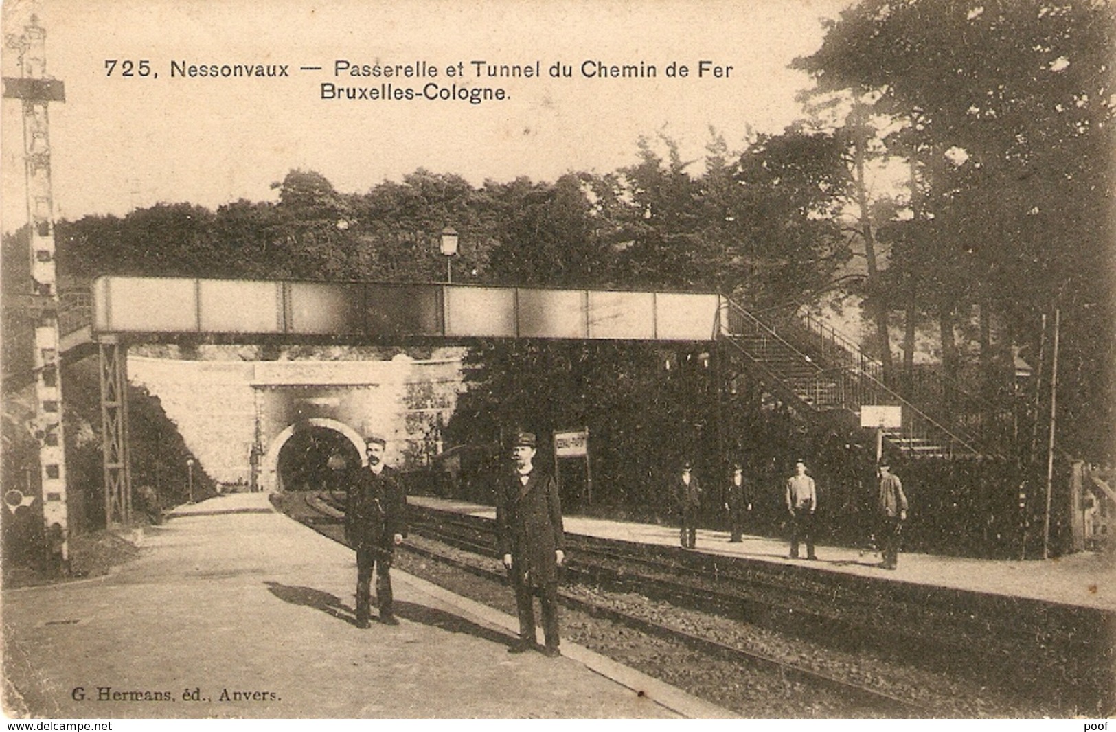 Nessonvaux : Passerelle Et Tunnel Du Chemin De Fer Bruxelles-Cologne 1909 - Trooz