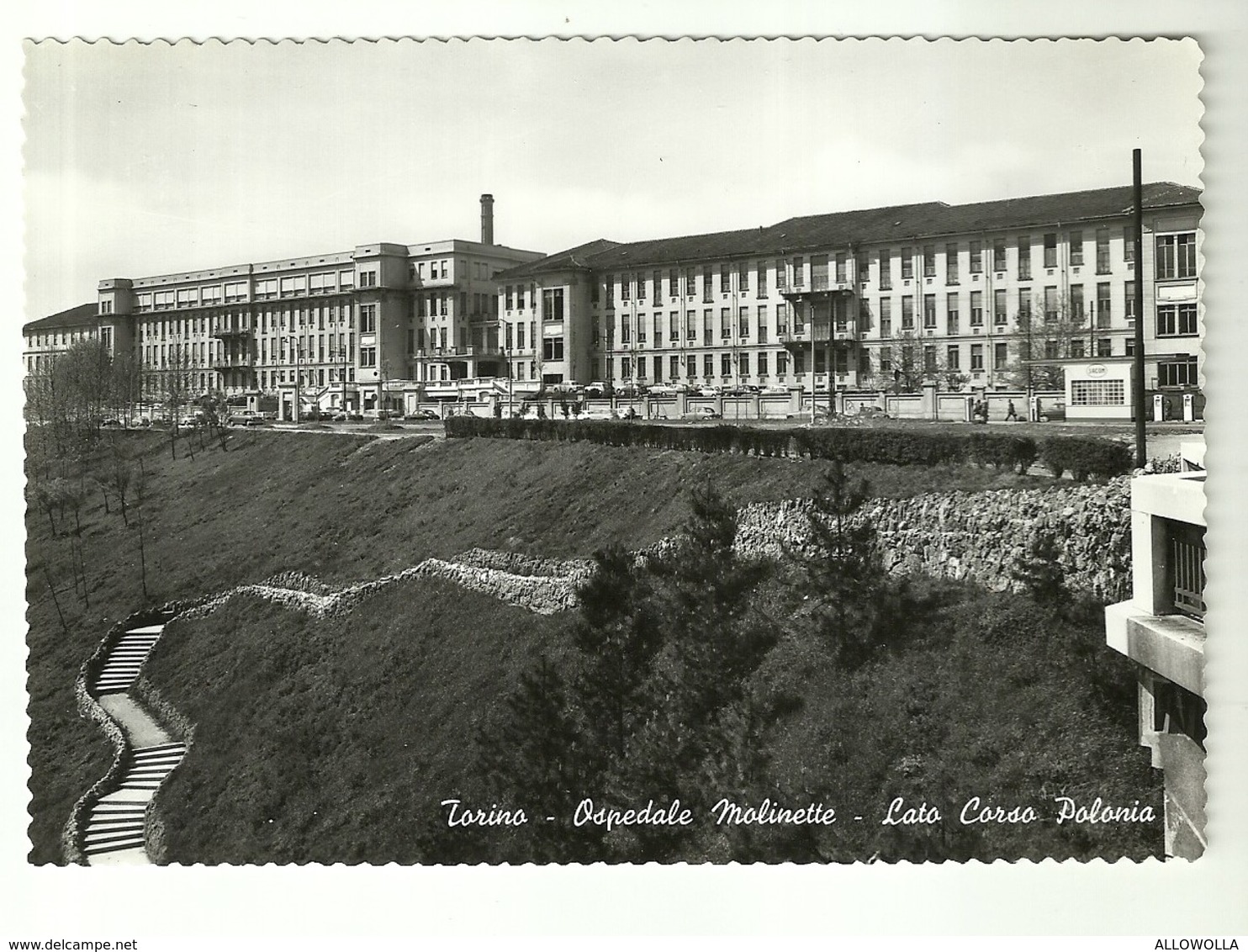 4389"TORINO-OSPEDALE MOLINETTE-LATO CORSO POLONIA"DISTRIBUTORE SACOM E AUTO '50/60-CART.POST ORIG.NON SPED. - Santé & Hôpitaux