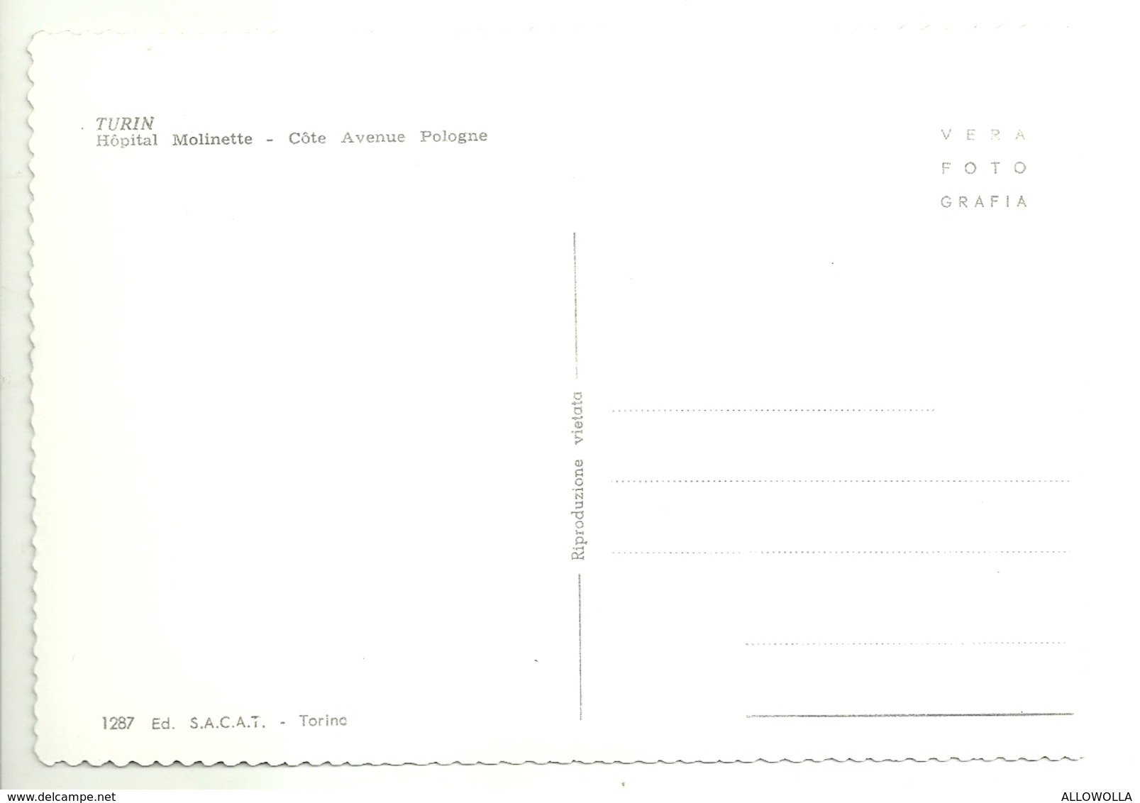 4389"TORINO-OSPEDALE MOLINETTE-LATO CORSO POLONIA"DISTRIBUTORE SACOM E AUTO '50/60-CART.POST ORIG.NON SPED. - Health & Hospitals