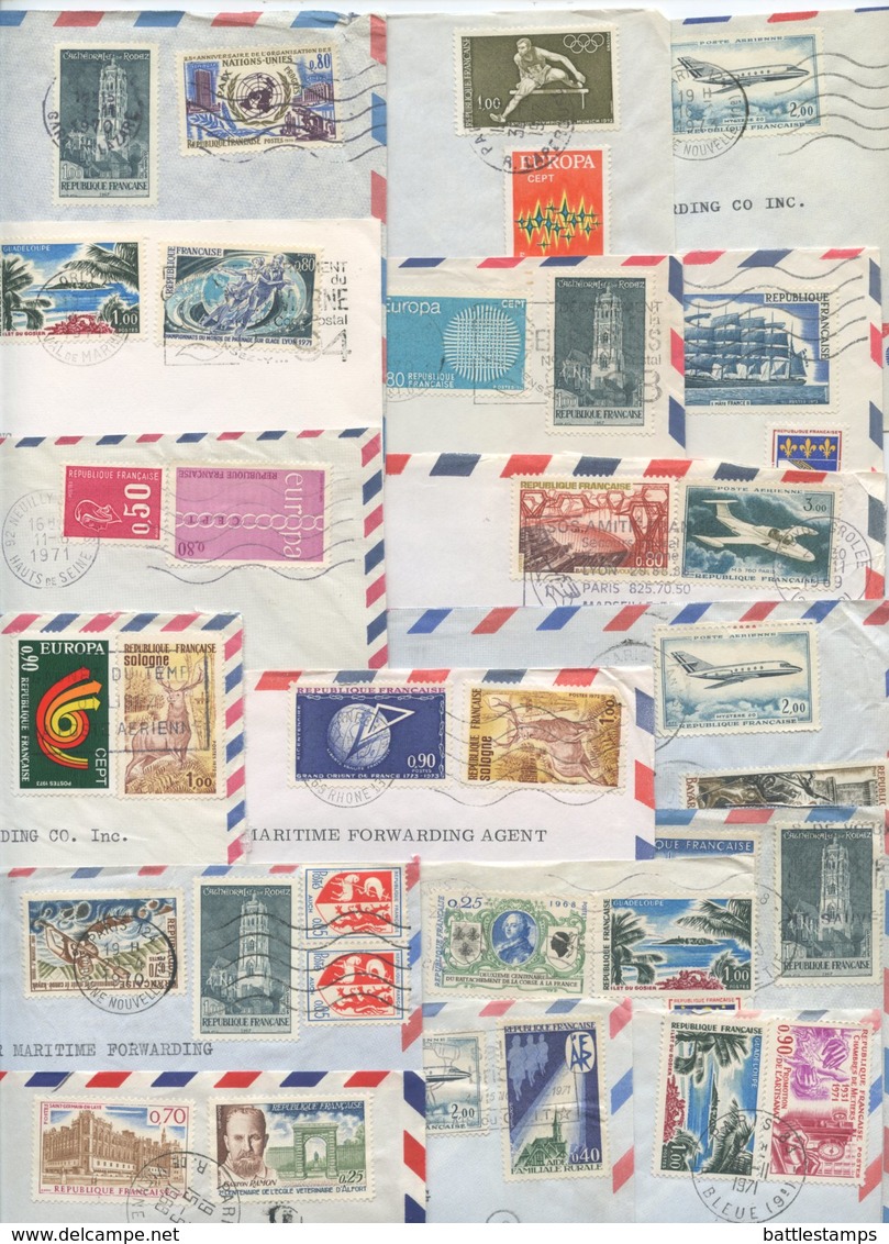 France 1960‘s-70‘s 29 International Covers Mix Of Stamps & Postmarks - Covers & Documents