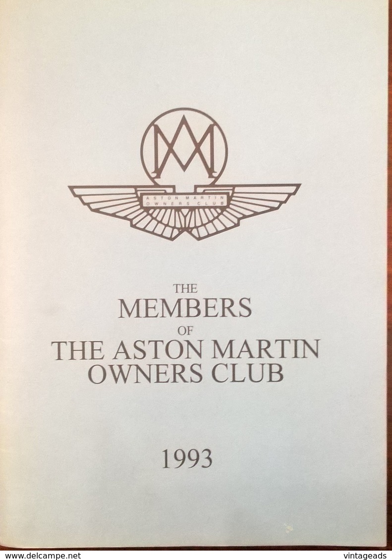 CA184 Clubheft The Members Of The Aston Martin Owners Club 1993, Neuwertig - Cars & Transportation