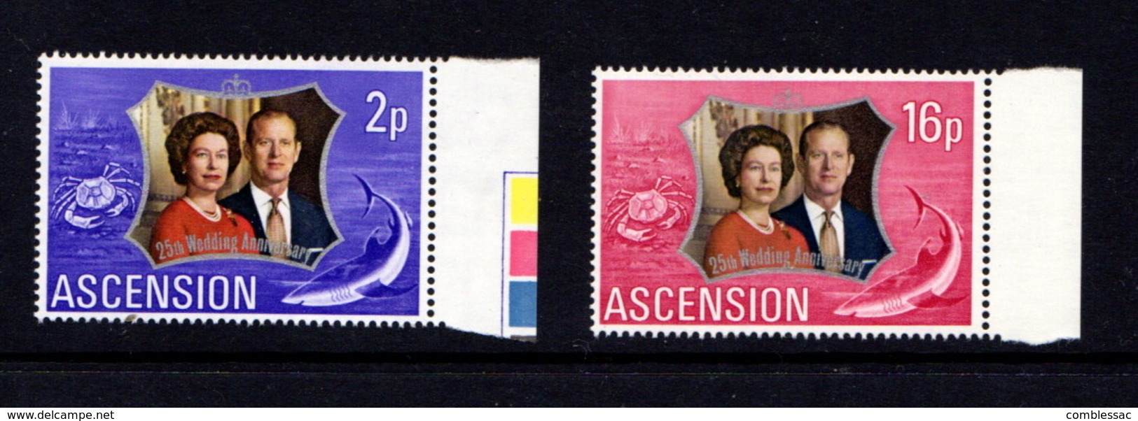 ASCENSION    1972    Royal  Silver  Wedding    Set  Of  2    MNH - Ascension