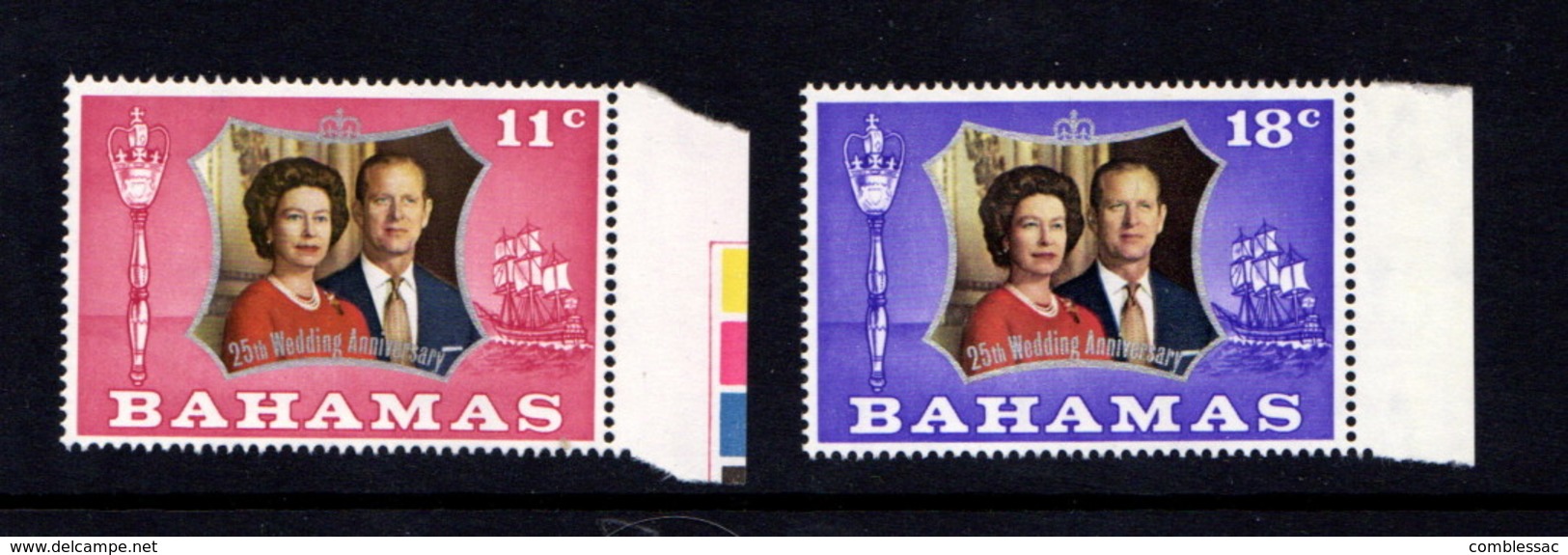 BAHAMAS    1972    Royal  Silver  Wedding    Set  Of  2    MNH - Ascension