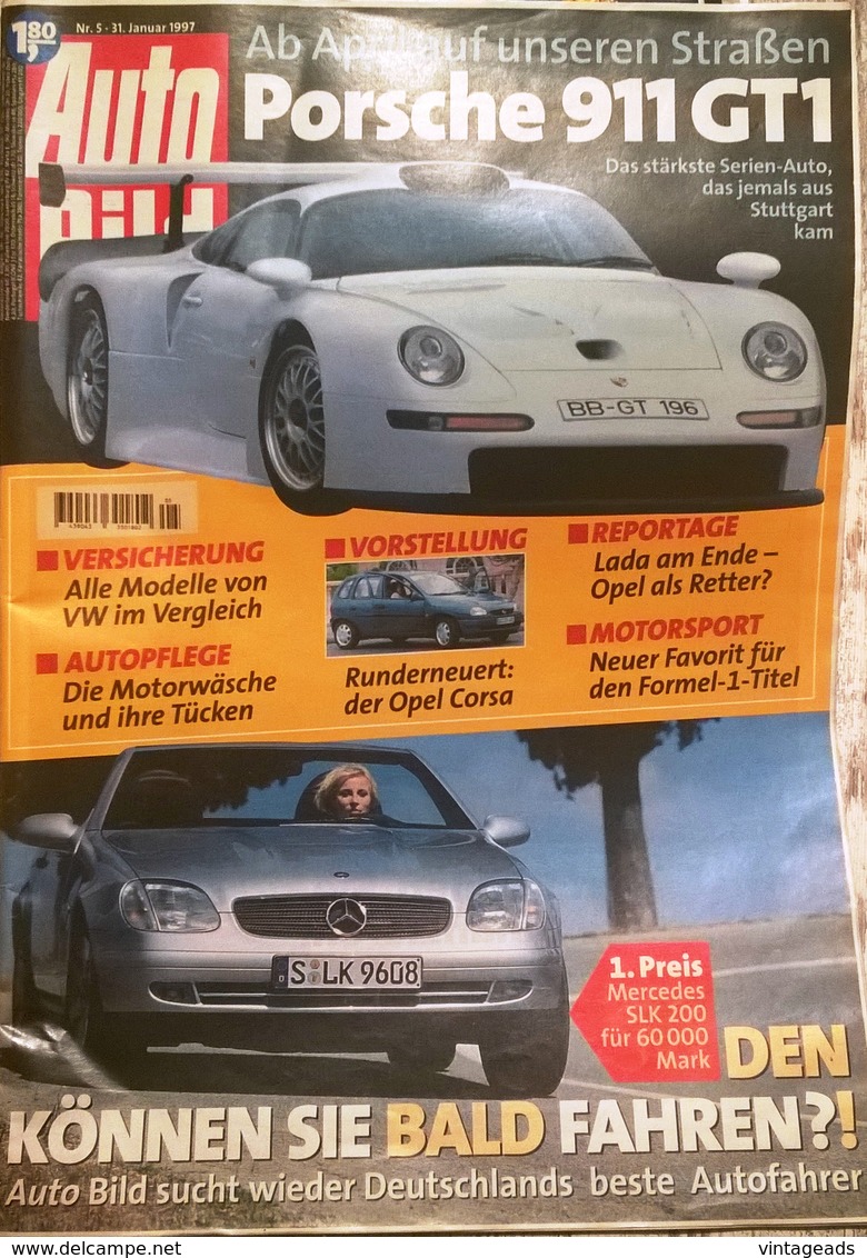 CA175 Autozeitschrift Auto Bild, Nr. 5/1997, Porsche 911 GT1, Neuwertig - Auto & Verkehr