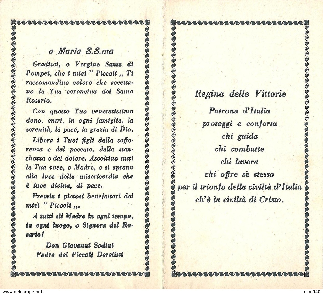 REGINA DELLE VITTORIE... - E - APRIBILE - Opera Nazionale Dei Piccoli Derelitti Di P. Beccaro, Milano - Religion & Esotericism