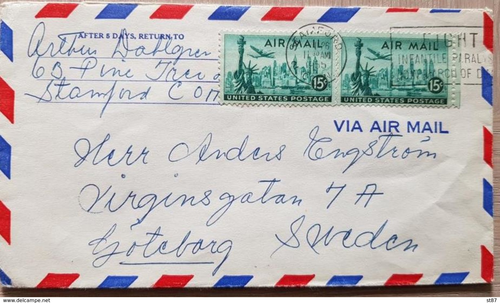 USA Air Mail 1955 Sweden - Sonstige & Ohne Zuordnung