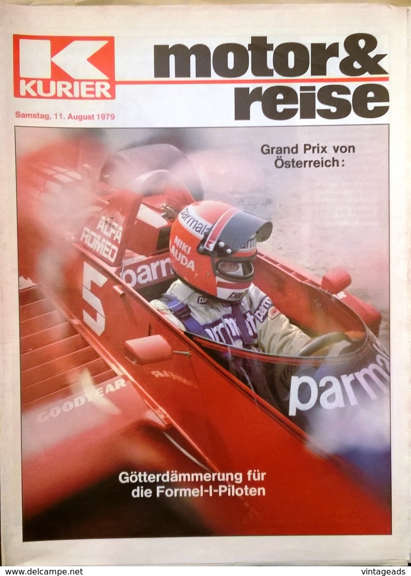 CA198 Zeitschrift Kurier Motor & Reise, August 1979, Grand Prix Von Österreich Mit Niki Lauda - Automobile & Transport