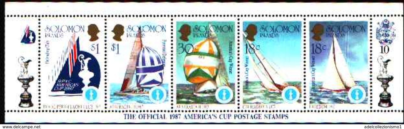 5524bis ) SOLOMON ISLANDS 1986 AMERICA'S CUP 1987  Sere In Striscia-MNH** - Niue