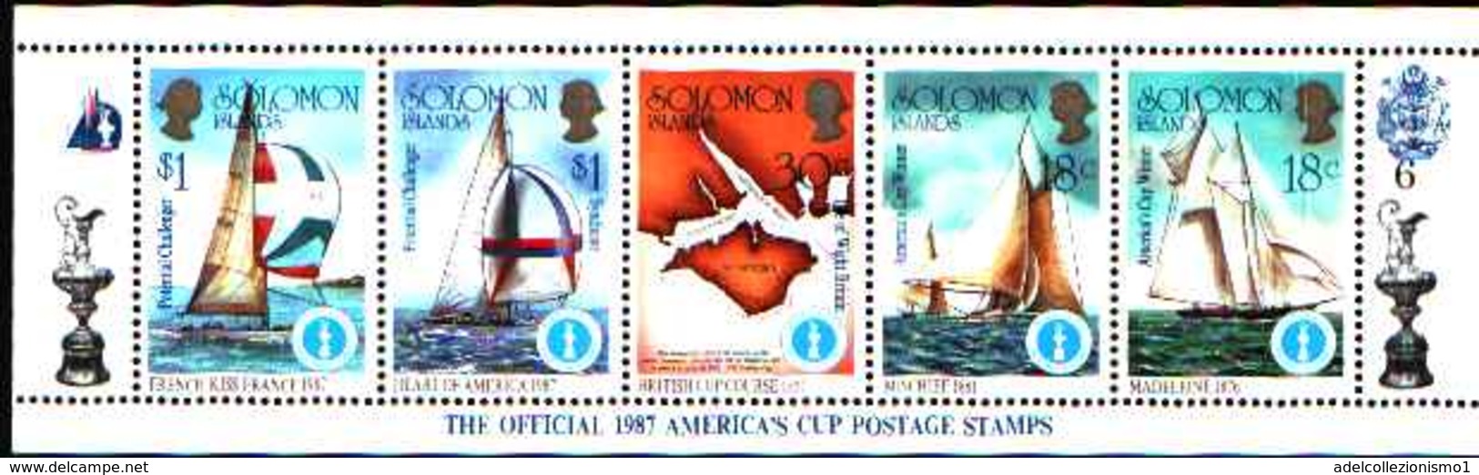 5525bis ) SOLOMON ISLANDS 1986 AMERICA'S CUP 1987  Sere In Striscia-MNH** - Niue