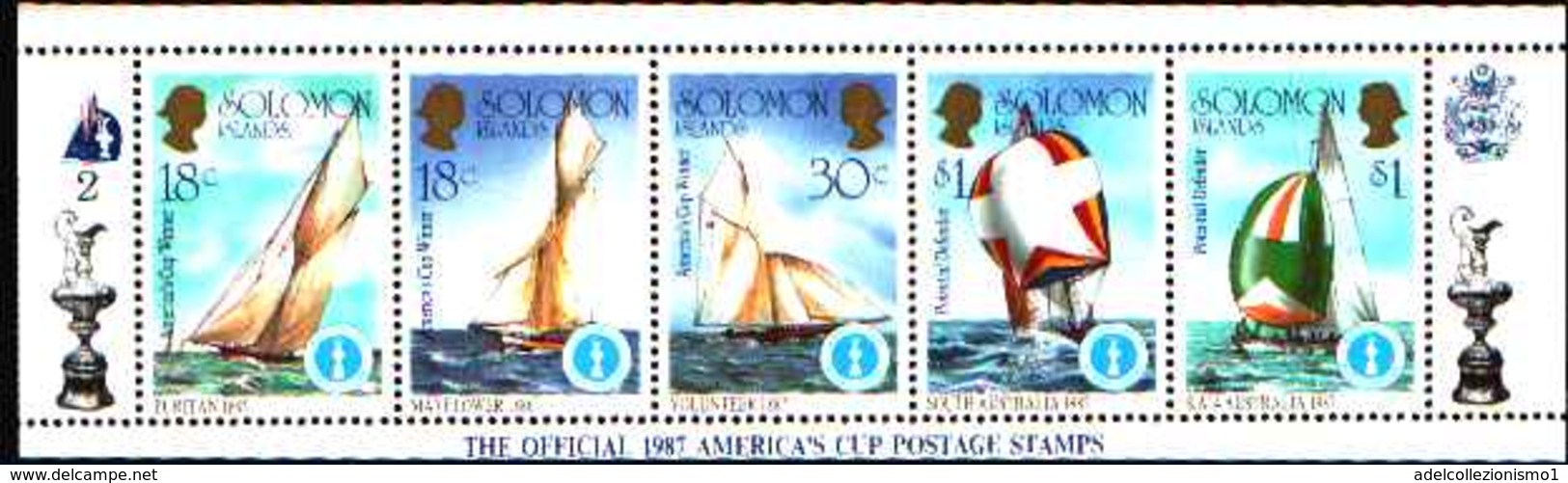 5526bis ) SOLOMON ISLANDS 1986 AMERICA'S CUP 1987  Sere In Striscia-MNH** - Niue