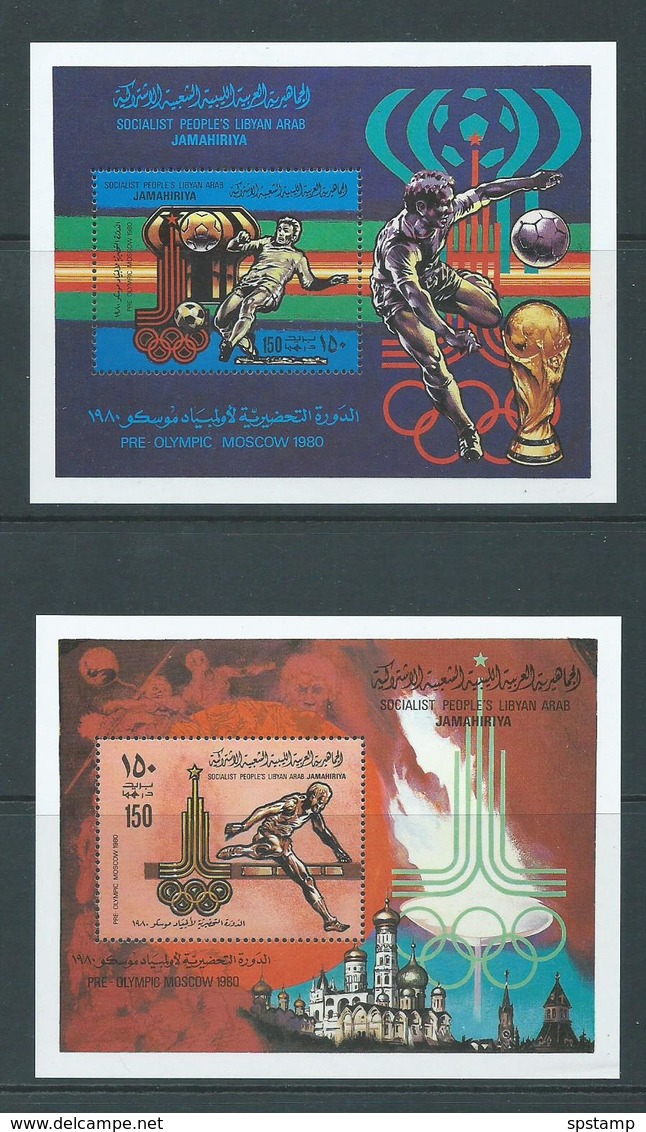 Libya 1979 Moscow Olympic Games Set Of 2 150 Dm Miniature Sheets MNH - Libya