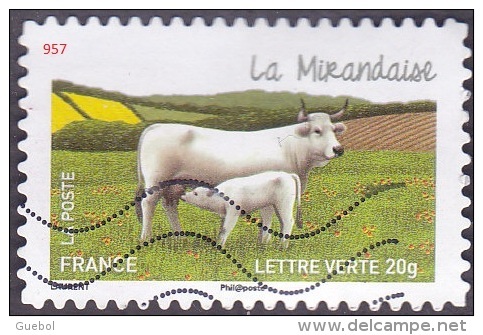 Oblitération Moderne Sur Autoadhésif De France N°  957 - Nature - Vache - La Mirandaise - Autres & Non Classés