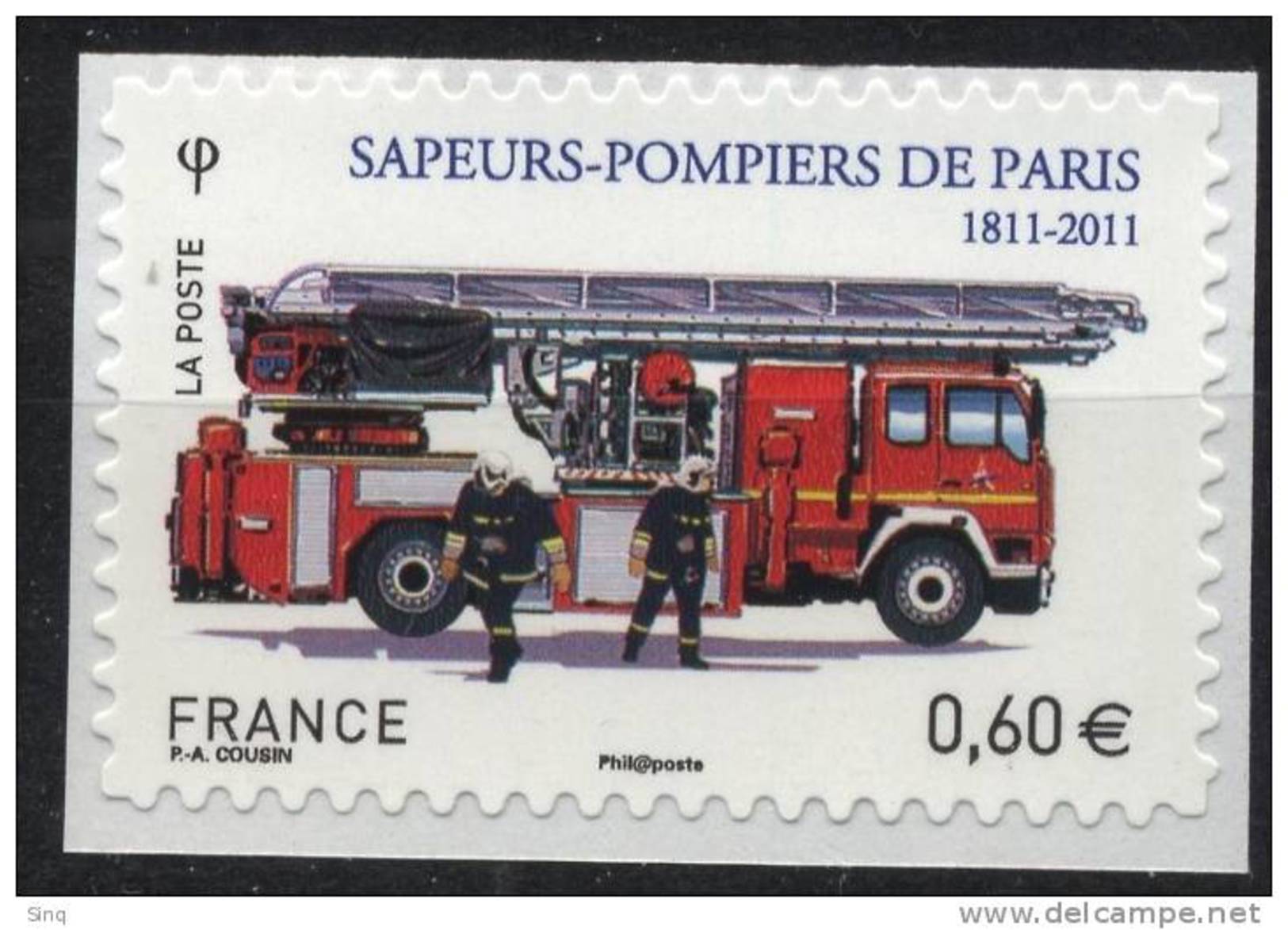 N° 602 Adhésif , Sapeurs Pompiers De Paris, Valeur Faciale 0,60 &euro; - Autres & Non Classés