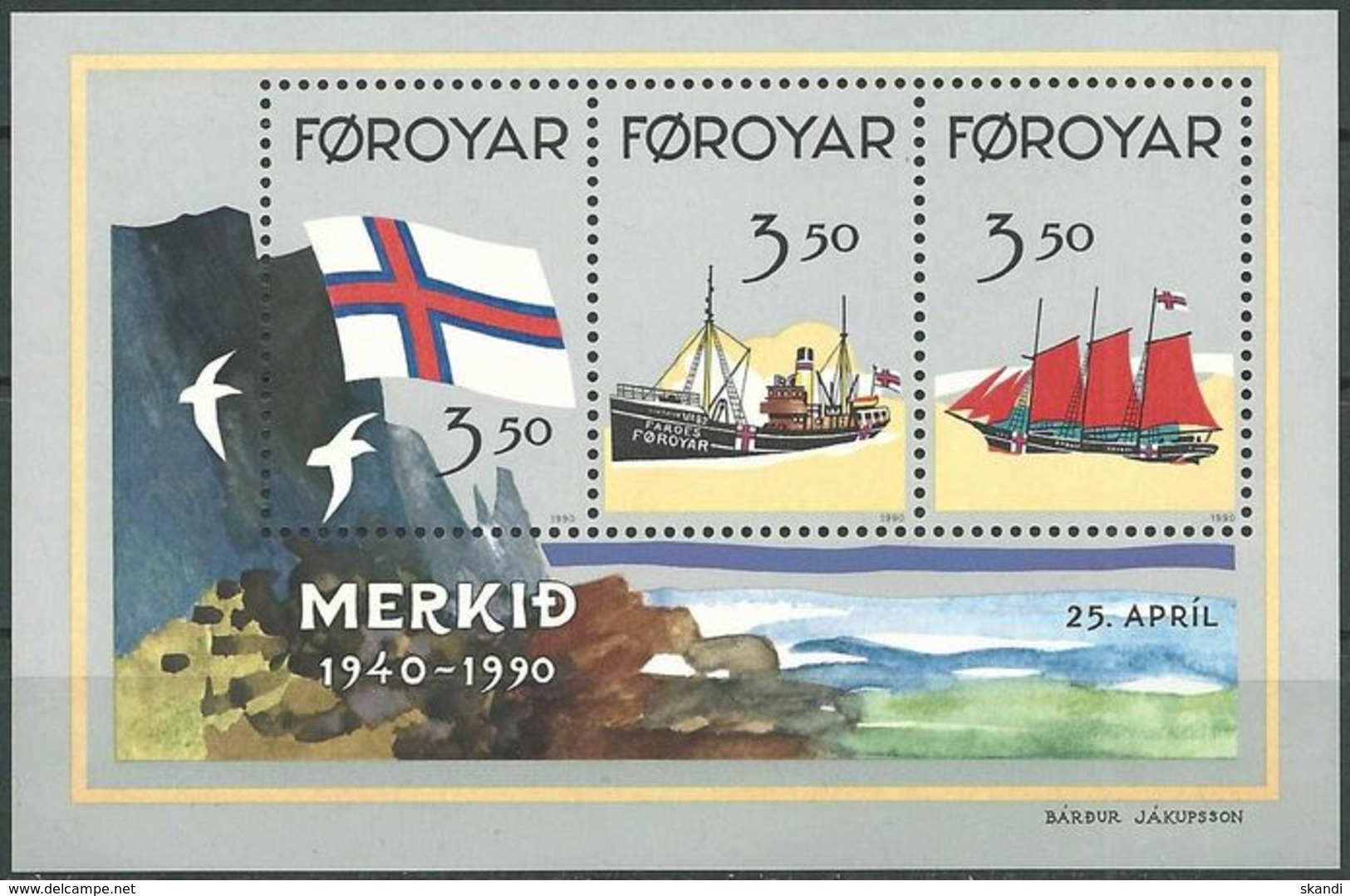 FÄRÖER 1990 Mi-Nr. Block 4 ** MNH - Färöer Inseln