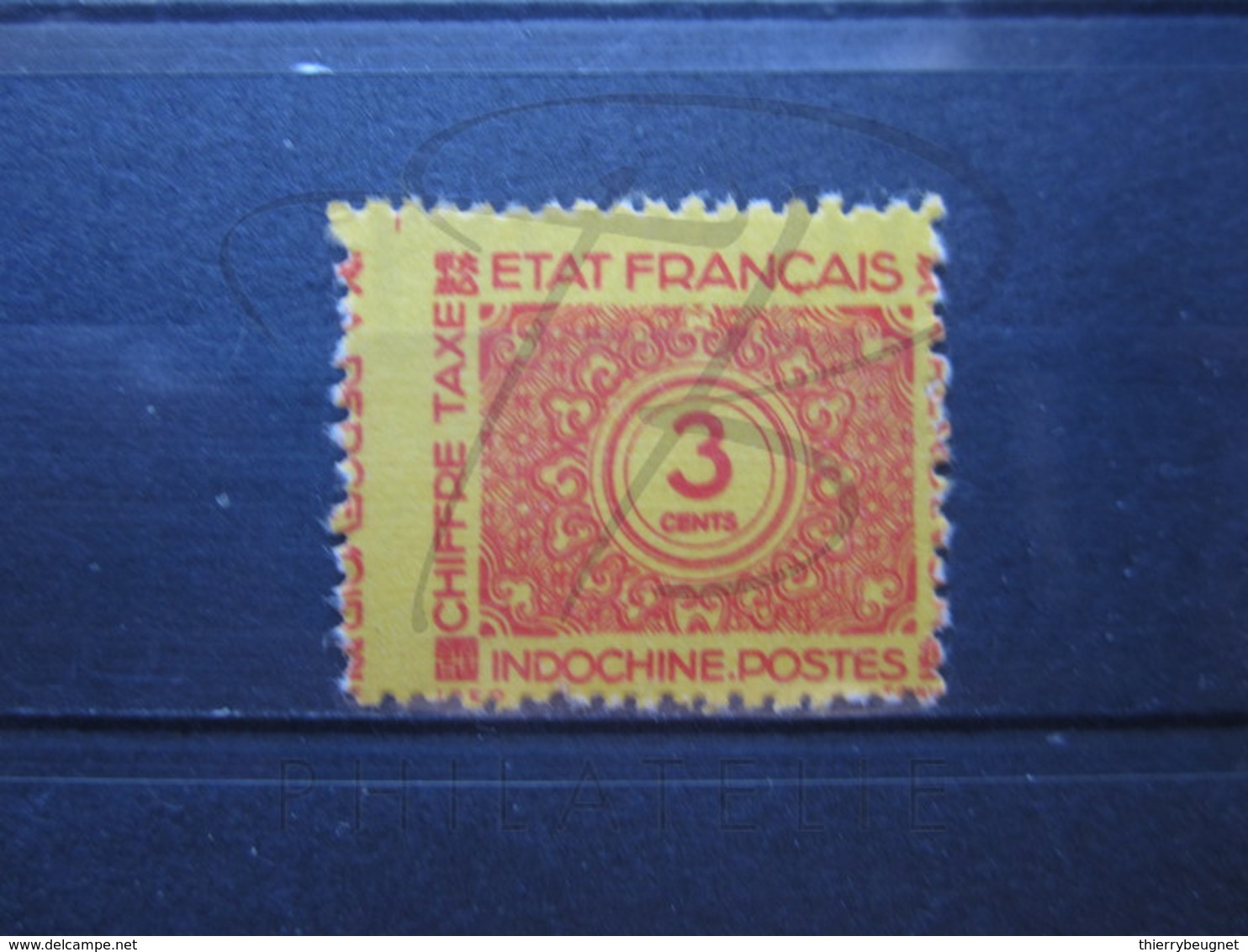 VEND BEAU TIMBRE TAXE D ' INDOCHINE N° 77 , PIQUAGE DECALE , SANS GOMME !!! - Timbres-taxe