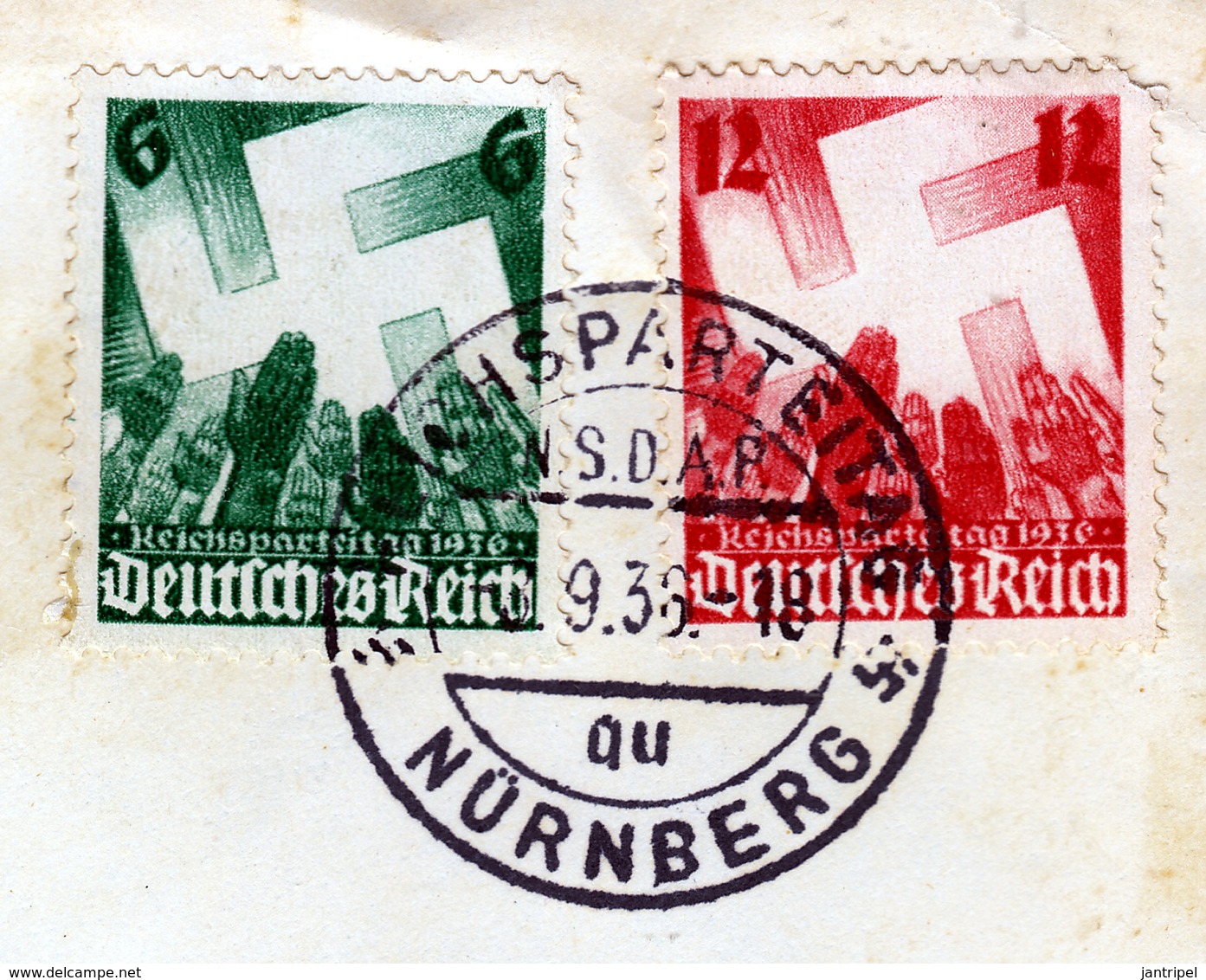 GERMANY 1936 REICHSPARTEITAG NURNBERG POSTMARK - Briefe U. Dokumente