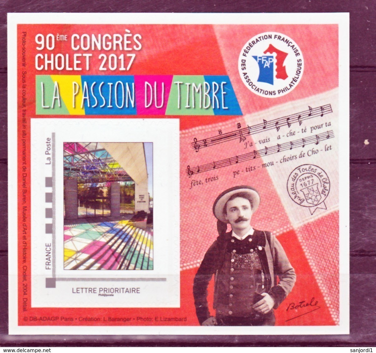 France BF 13 FFAP 90 ème Congrès De Cholet 2017 Neufs ** LUXE MNH Sin Charnela - FFAP