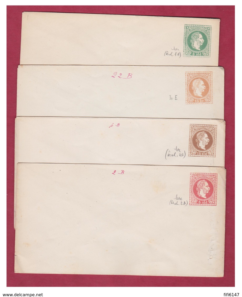 AUTRICHE -- LOT DE 4 ENTIERS POSTAUX DU LEVANT AUTRICHIEN -- - Briefe U. Dokumente