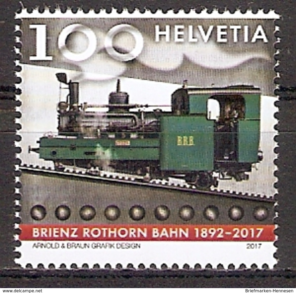 Schweiz Mi.Nr. 2492 ** Brienz Rothorn Bahn 2017 (2017249) - Neufs