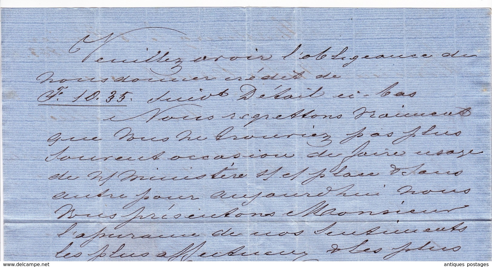 Lettre Strasbourg 1863 Eschenauer Montpellier Jules Castelnau Napoléon III 10 Centimes Racine de Gentiane