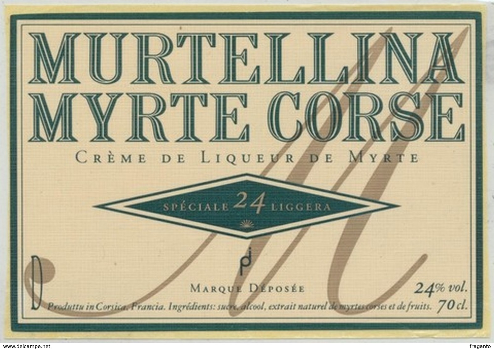 Étiquette De Crème De Liqueur Myrte Corse Murtellina - Other & Unclassified