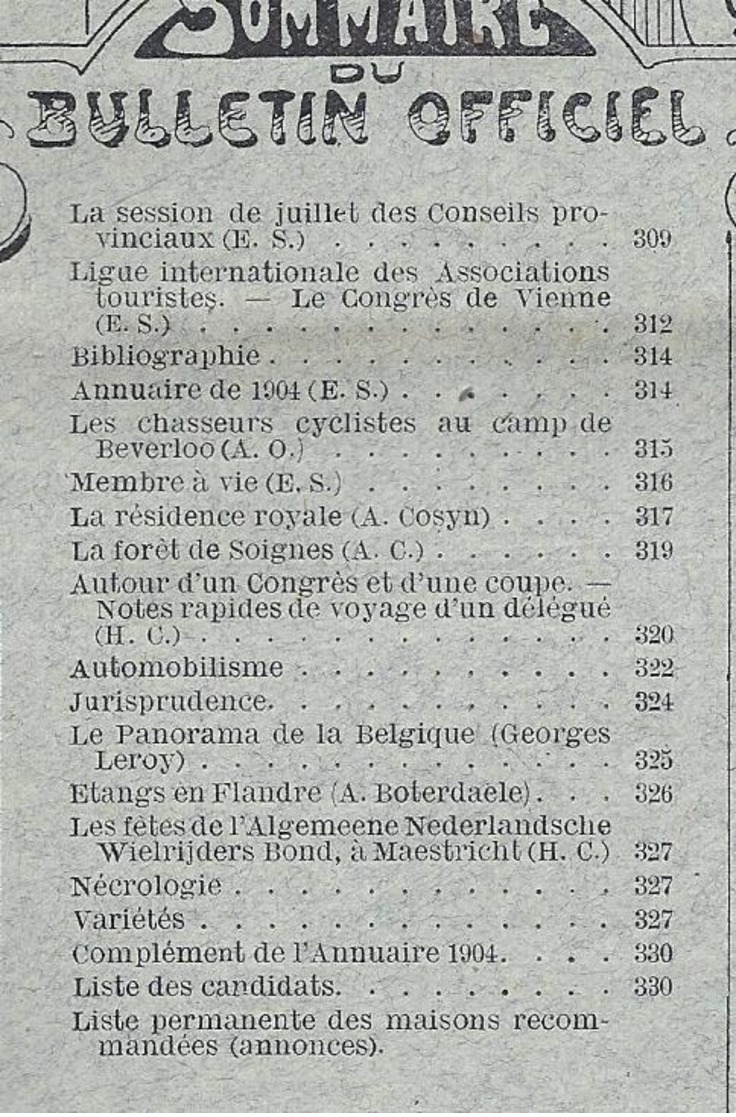 1904 TOURING CLUB DE BELGIQUE LES CHASSEURS CYCLISTES AU CAMP BEVERLOO LA RESIDENCE ROYALE LE CONGRES DE VIENNE FLANDRE - 1900 - 1949