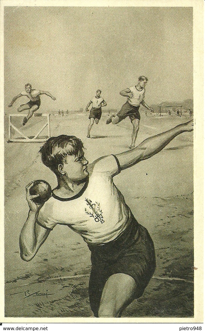 Gare Di Atletica Leggera, Corsa, Salto Ad Ostacoli, Lancio Del Peso, Illustrazione, Riproduzione B58, Reproduction - Atletica