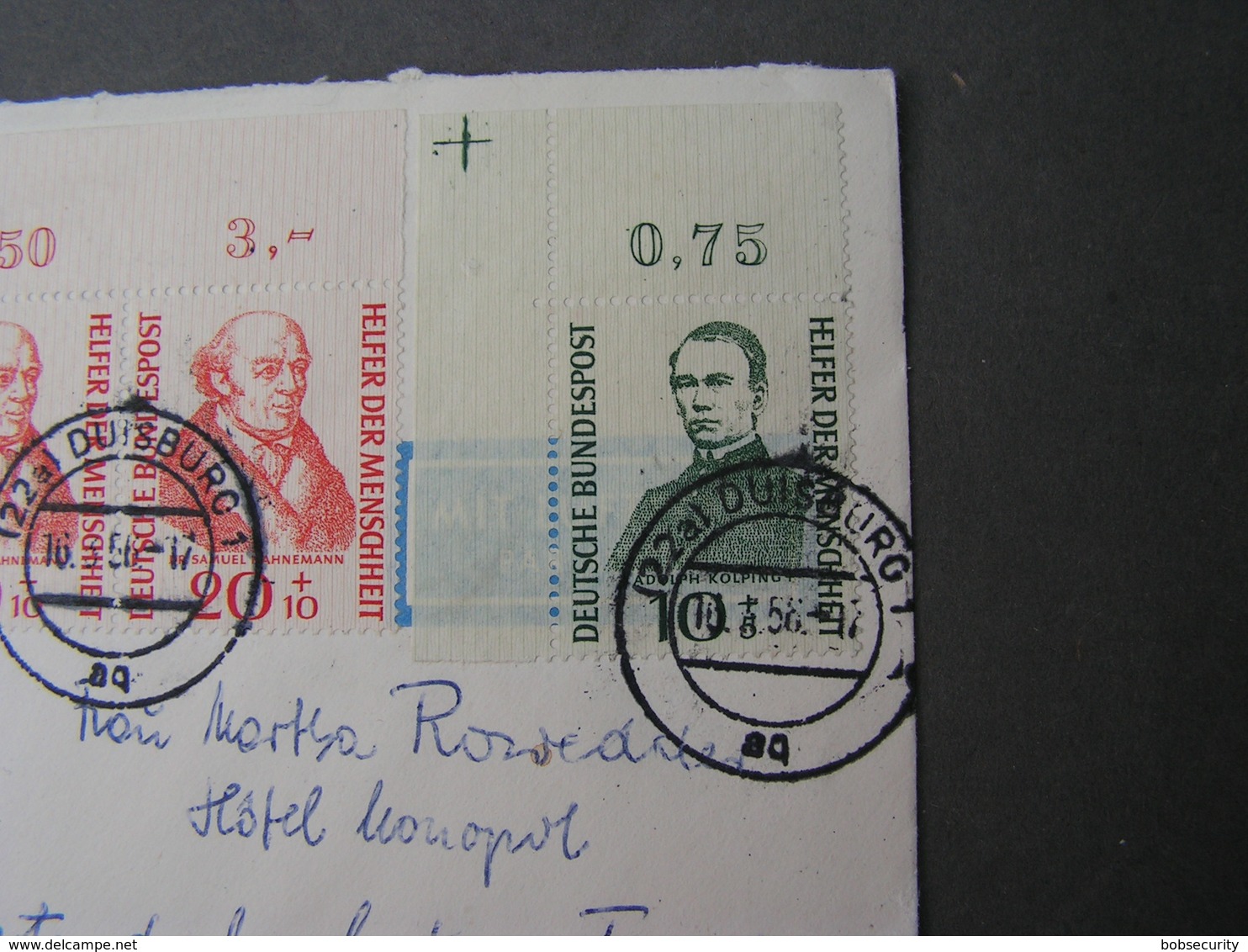 BRD Luftpost  , Eine Marke Eckrand 1958 - Covers & Documents