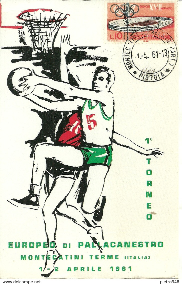 Montecatini Terme, 1° Torneo Europeo Di Pallacanestro (Basket) 1961, Riproduzione B65, Reproduction - Pallacanestro